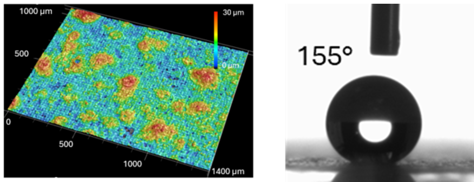 Thermal image of laser-textured cellulose coating with enhanced water repellency that will be developed in the BIOSYPHYOL Project 