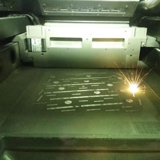 Adtractive laser manufacturing inside view on laser in action