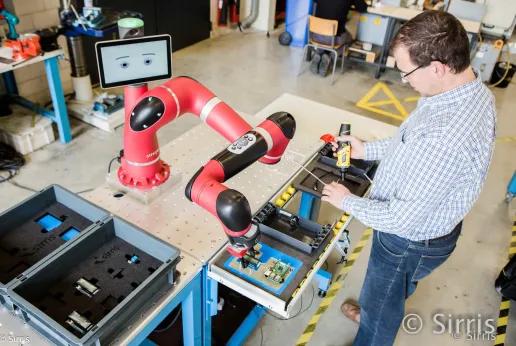 man handling cobot