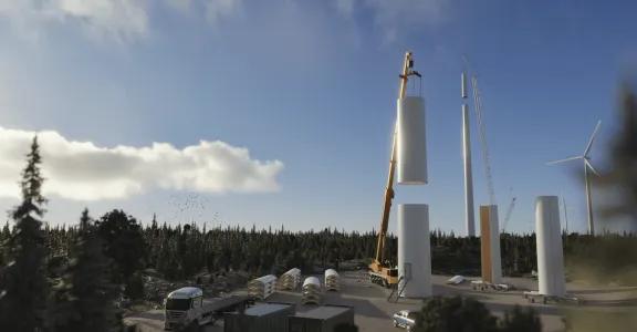 houten toren voor windturbine