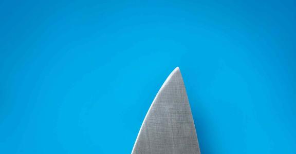 Les pointes de couteau du projet Sirris Qualiknife COOCK placées sur fond bleu