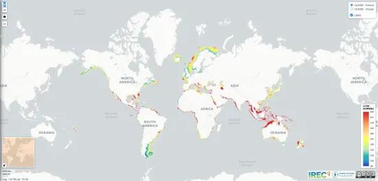 Map LCOE floating offshore wind