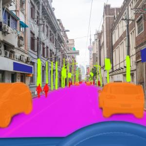 Vision par ordinateur avec segmentation sémantique des objets de la rue