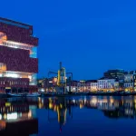 The city of Antwerp at night