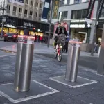 Lowist smart retractable bollards on the Meir in Antwerp